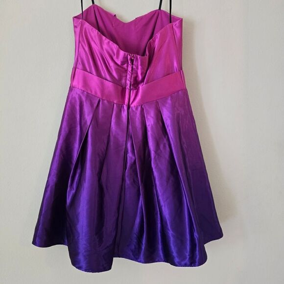 Vintage ROBERTA ombré pink and purple formal strapless mini dress size 3/4 Y2K - Picture 4 of 8